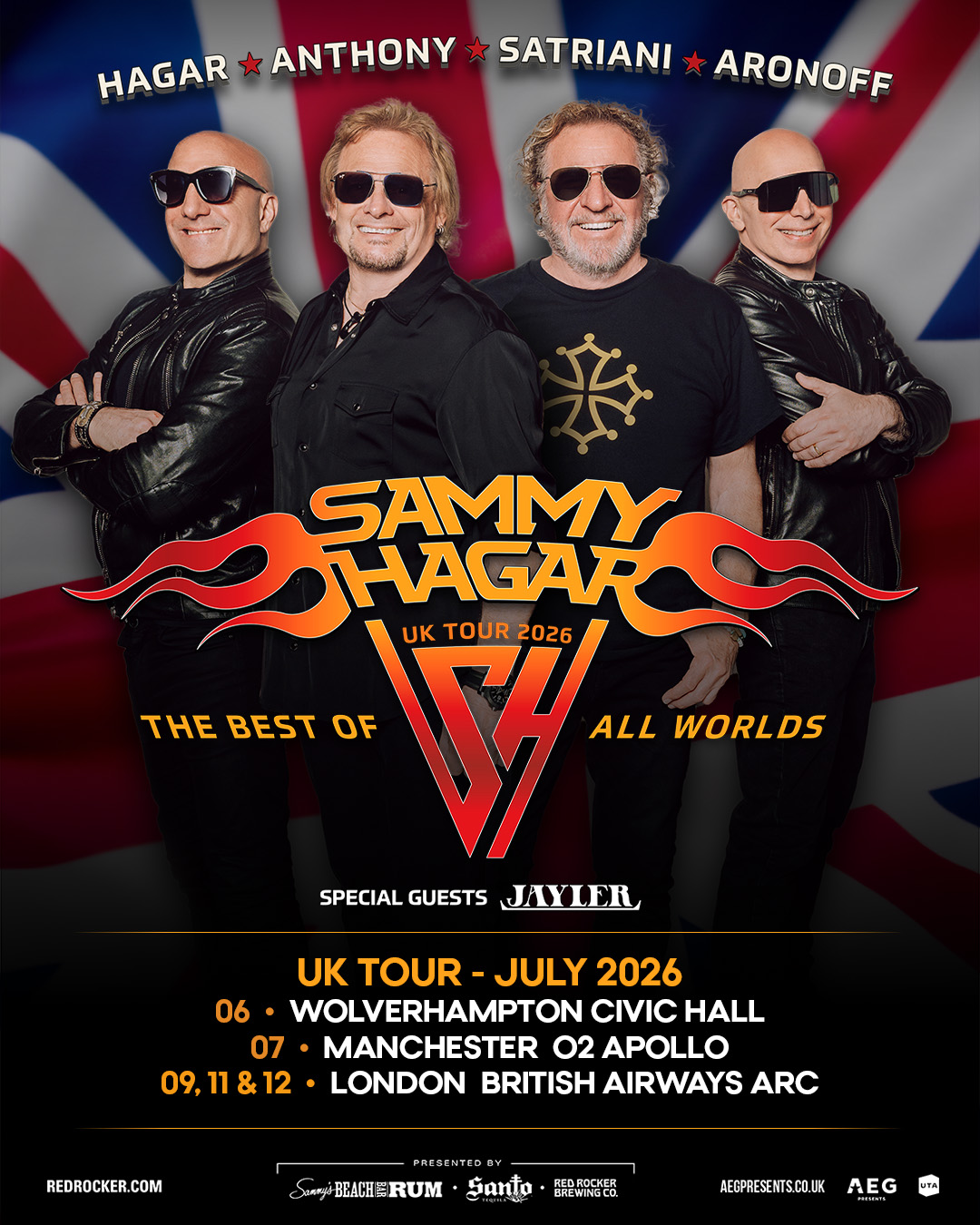 Sammy Hagar Best of All Worlds Tour Poster 2026